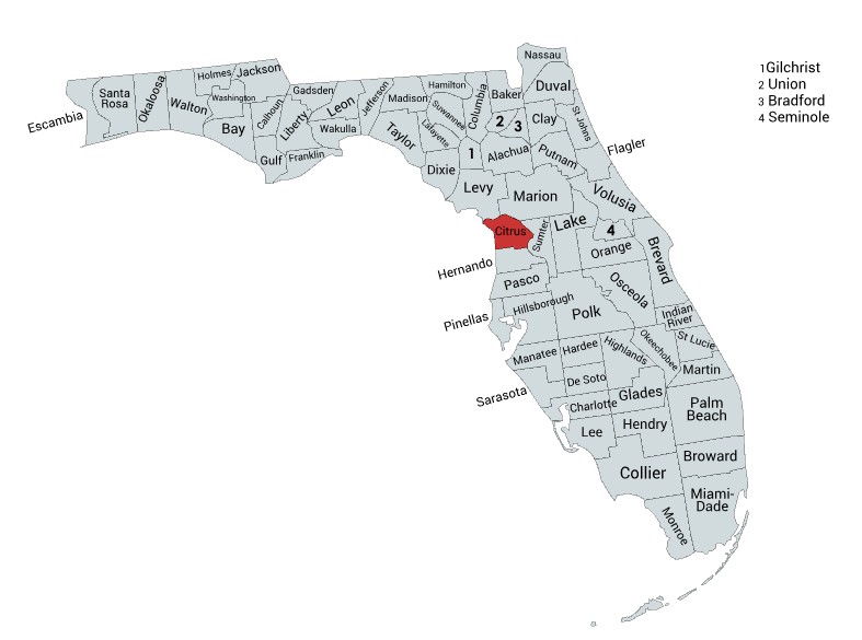Crime map of Citrus County