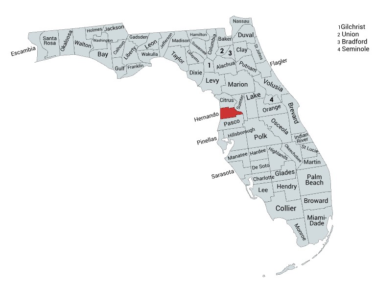 Crime map of Hernando County