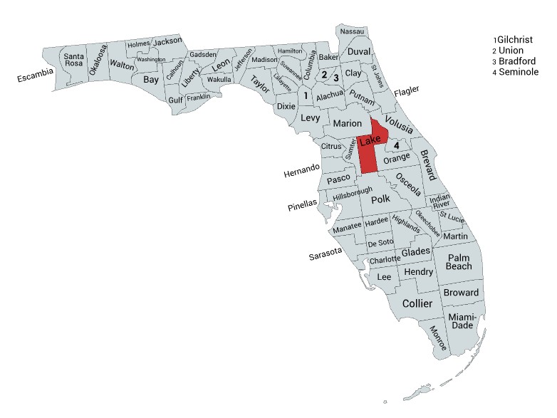 Crime map of Lake County