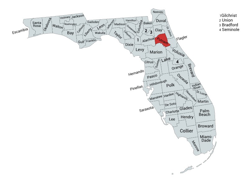 Crime map of Putnam County
