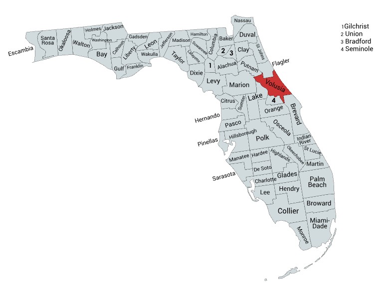 Crime map of Volusia County